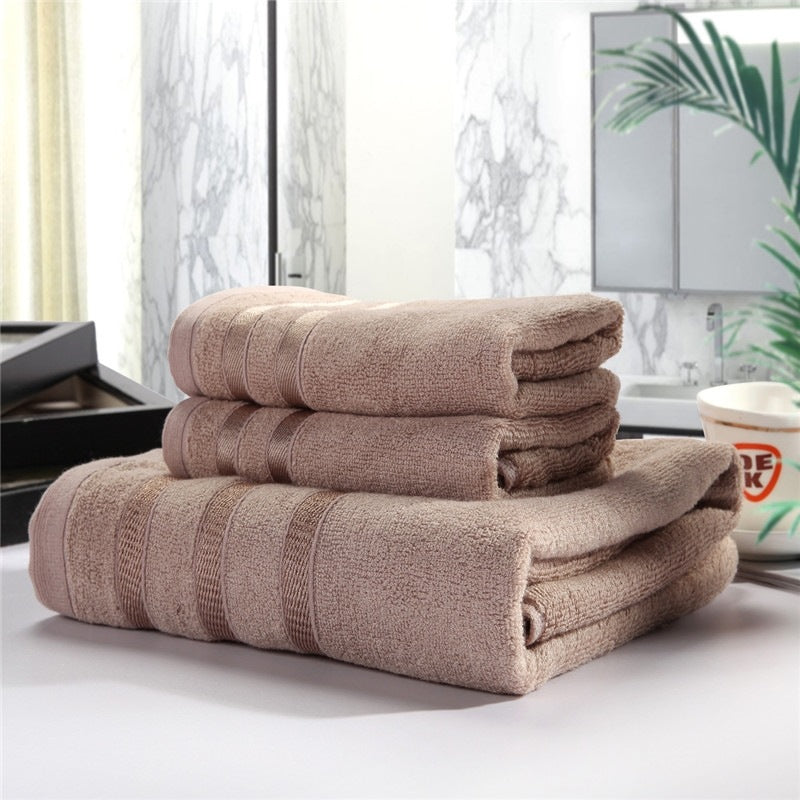 Bamboo Fiber Three-piece Bath Towel Set