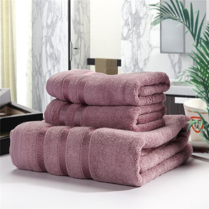 Bamboo Fiber Three-piece Bath Towel Set